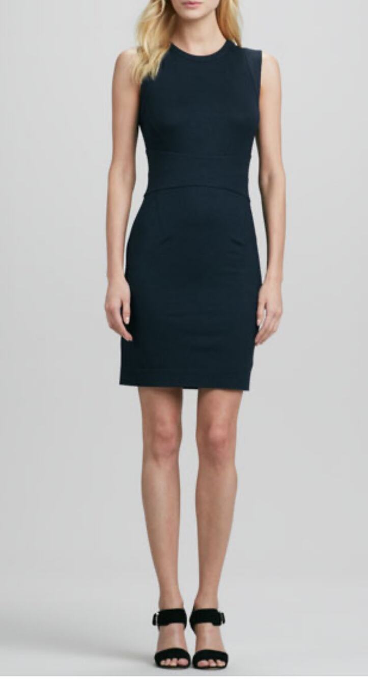Diane Von Furstenberg DVF Gretchen Stretch Jersey Knit Dress Black 6